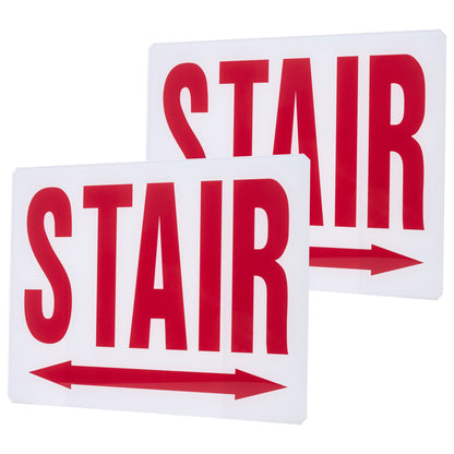 Nuvo 67-335 Exit Sign Double-Sided Panel Kit Accessory, Two White Glass Panels, Red STAIR Signage