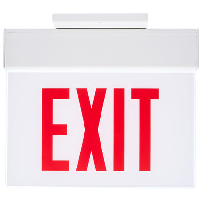 Nuvo 67-340 Edge Lit Exit Sign, Chicago Approved, White Housing