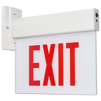 Nuvo 67-340 Edge Lit Exit Sign, Chicago Approved, White Housing