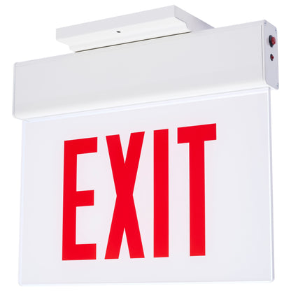 Nuvo 67-341 Edge Lit Exit Sign, Chicago Approved, White Housing