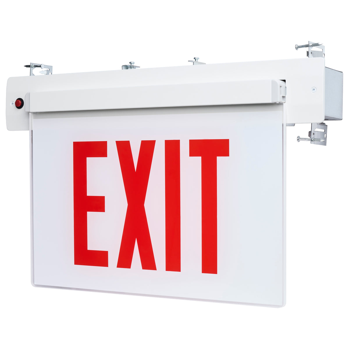 Nuvo 67-350 Edge Lit Exit Sign, Chicago Approved, White Housing
