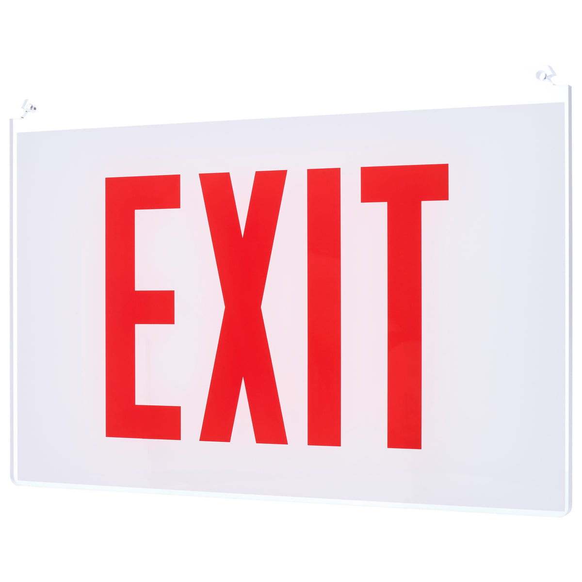 Nuvo 67-360 Edge Lit Exit Sign Panel Accessory, White Single-Face Plastic Panel, Red EXIT Signage
