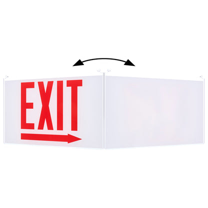 Nuvo 67-361 Edge Lit Exit Sign Panel Accessory, White Single-Face Plastic Panel, Red EXIT Signage