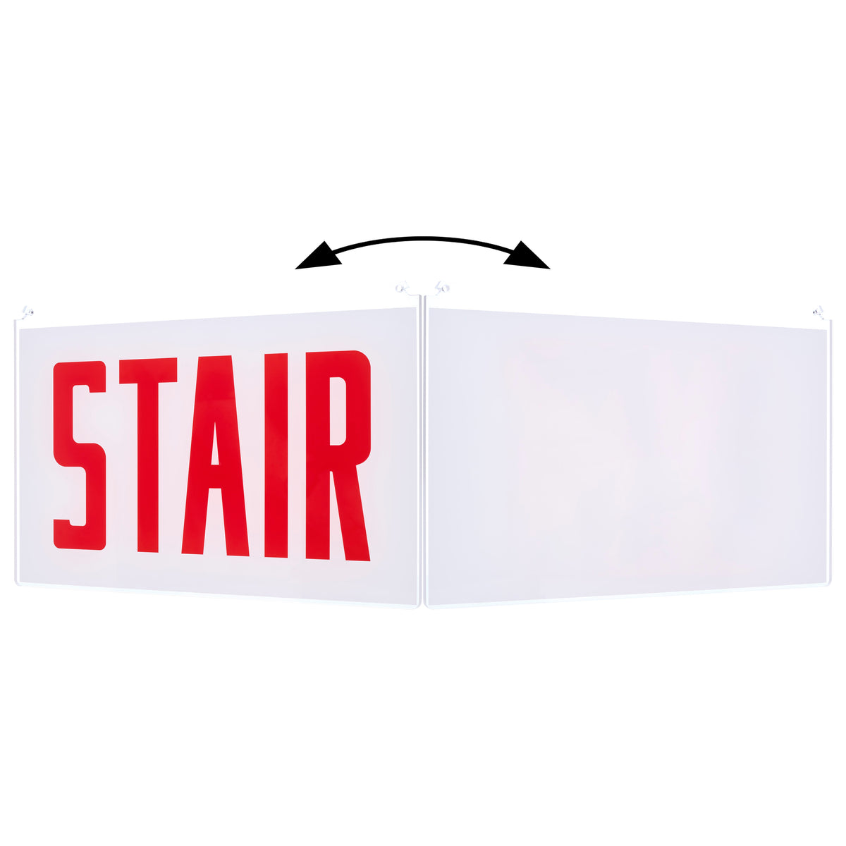 Nuvo 67-364 Edge Lit Exit Sign Panel Accessory, White Single-Face Plastic Panel, Red STAIR Signage