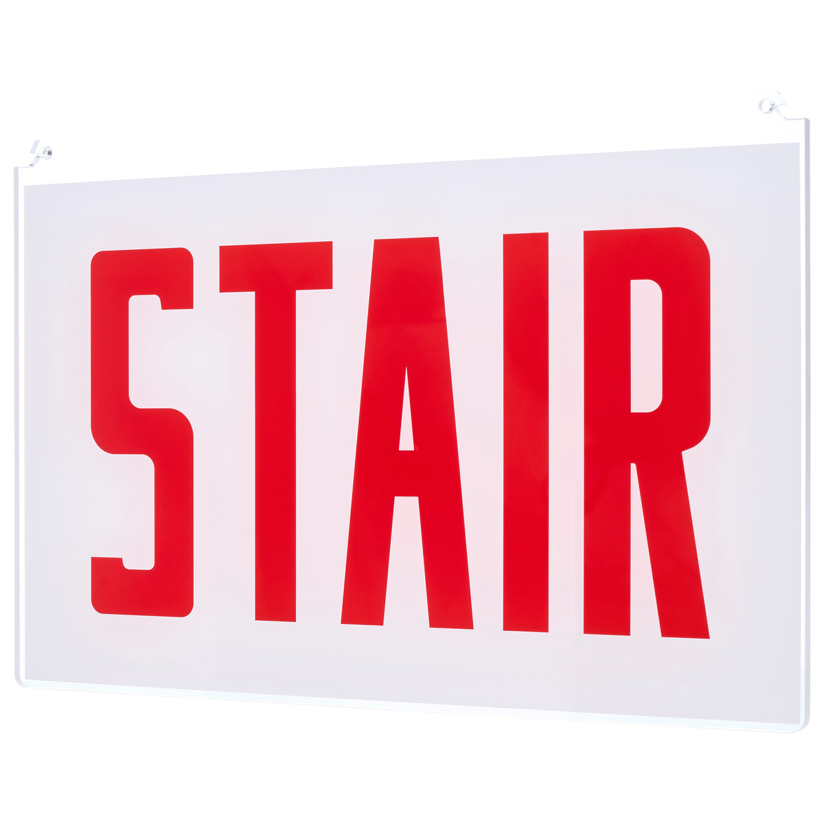 Nuvo 67-364 Edge Lit Exit Sign Panel Accessory, White Single-Face Plastic Panel, Red STAIR Signage