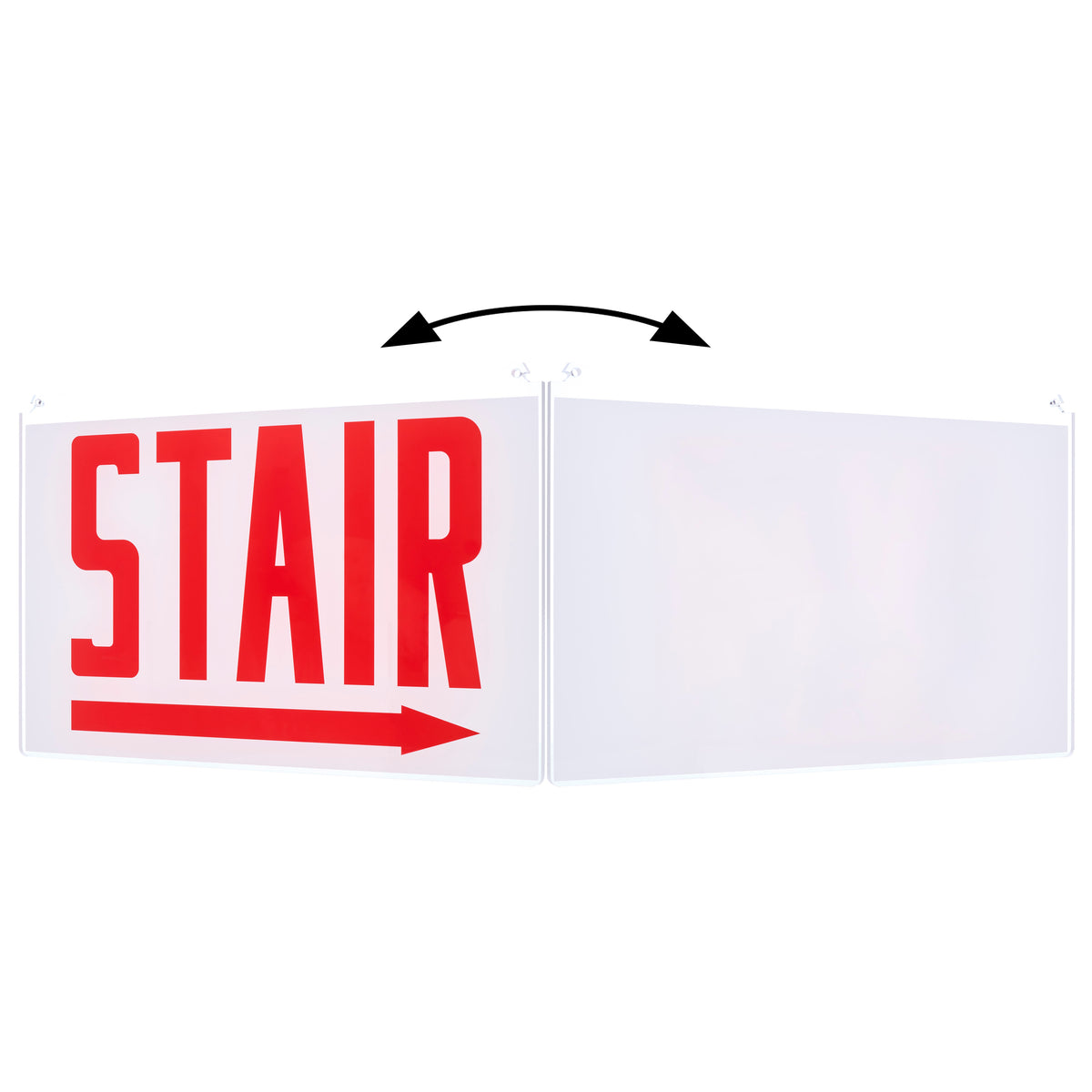 Nuvo 67-365 Edge Lit Exit Sign Panel Accessory, White Single-Face Plastic Panel, Red STAIR Signage