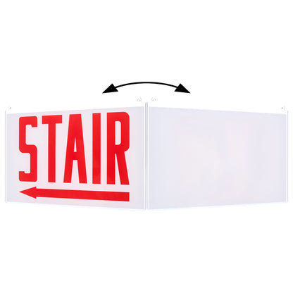 Nuvo 67-366 Edge Lit Exit Sign Panel Accessory, White Single-Face Plastic Panel, Red STAIR Signage
