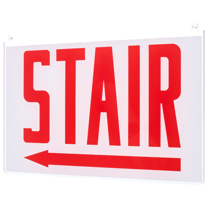 Nuvo 67-366 Edge Lit Exit Sign Panel Accessory, White Single-Face Plastic Panel, Red STAIR Signage