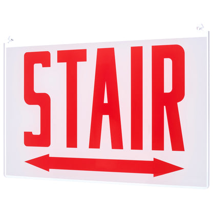 Nuvo 67-367 Edge Lit Exit Sign Panel Accessory, White Single-Face Plastic Panel, Red STAIR Signage