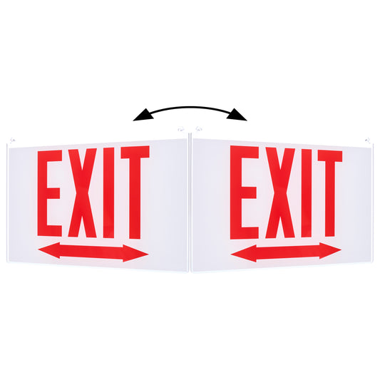 Nuvo 67-372 Edge Lit Exit Sign Double-Sided Panel Accessory, White Double-Face Plastic Panel, Red EXIT Signage