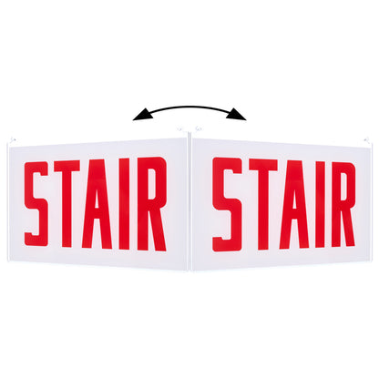 Nuvo 67-373 Edge Lit Exit Sign Double-Sided Panel Accessory, White Double-Face Plastic Panel, Red STAIR Signage