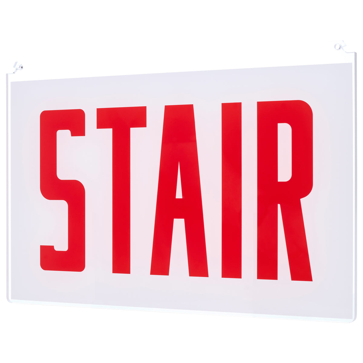 Nuvo 67-373 Edge Lit Exit Sign Double-Sided Panel Accessory, White Double-Face Plastic Panel, Red STAIR Signage
