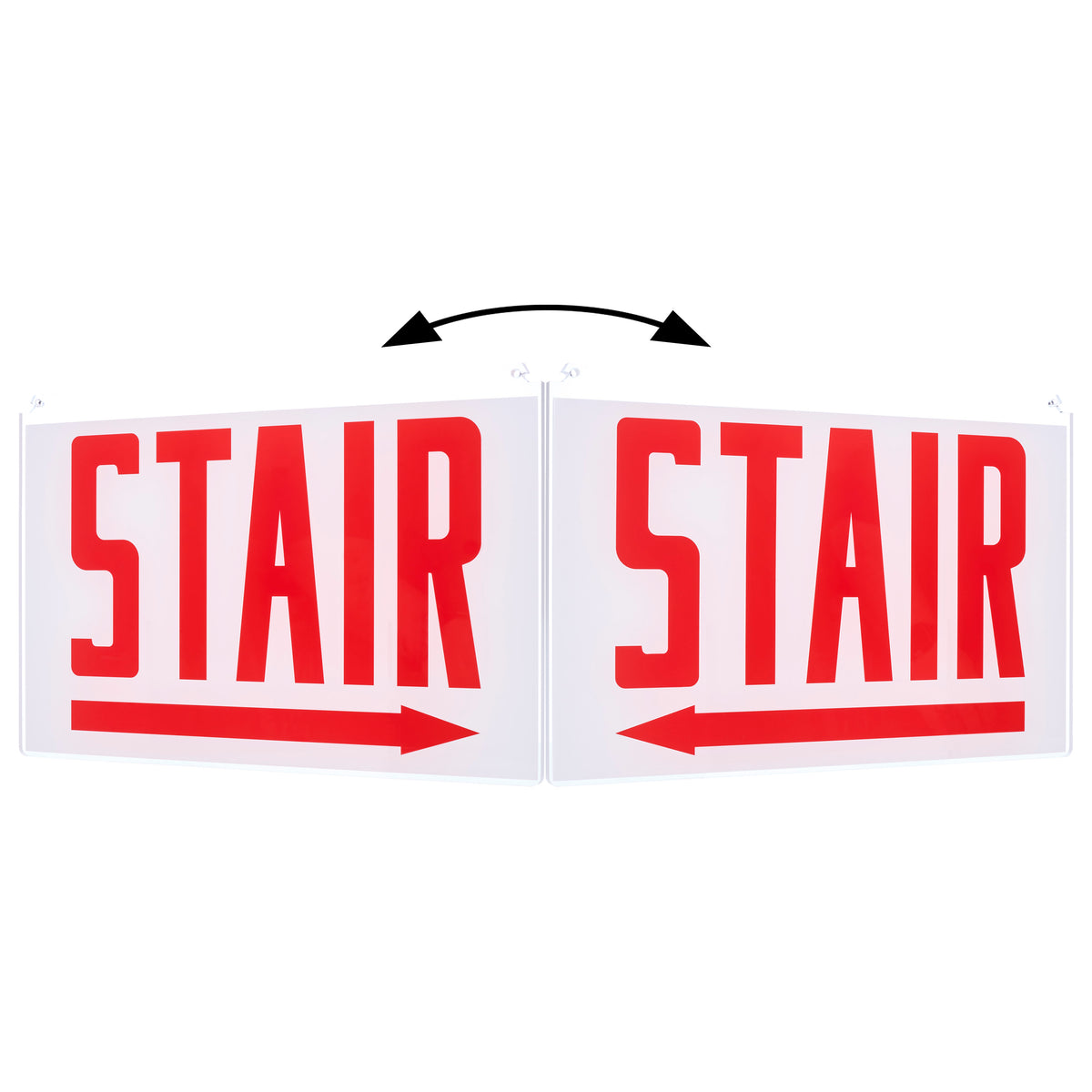 Nuvo 67-374 Edge Lit Exit Sign Double-Sided Panel Accessory, White Double-Face Plastic Panel, Red STAIR Signage