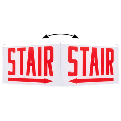 Nuvo 67-374 Edge Lit Exit Sign Double-Sided Panel Accessory, White Double-Face Plastic Panel, Red STAIR Signage