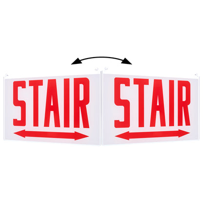 Nuvo 67-375 Edge Lit Exit Sign Double-Sided Panel Accessory, White Double-Face Plastic Panel, Red STAIR Signage
