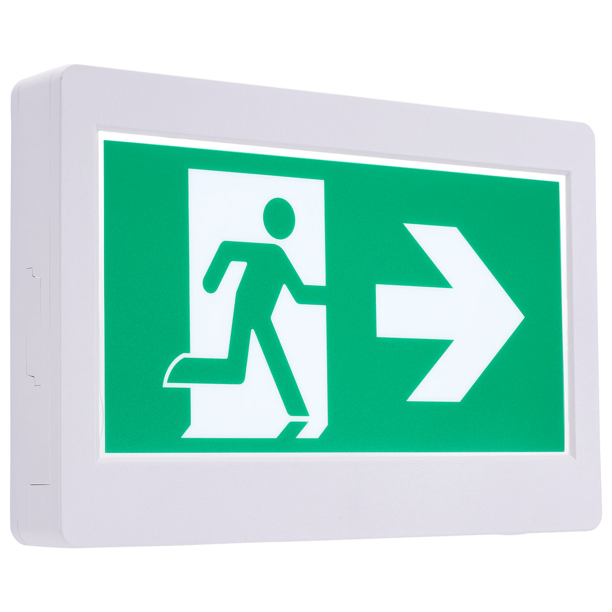 Nuvo 67-500 Running Man Green Exit Sign, 120-347V, 2HR backup