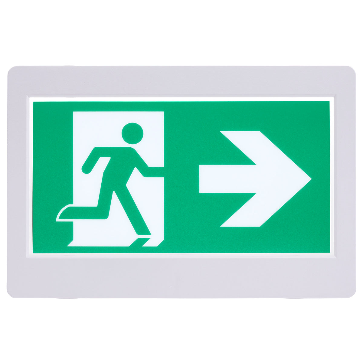 Nuvo 67-500 Running Man Green Exit Sign, 120-347V, 2HR backup