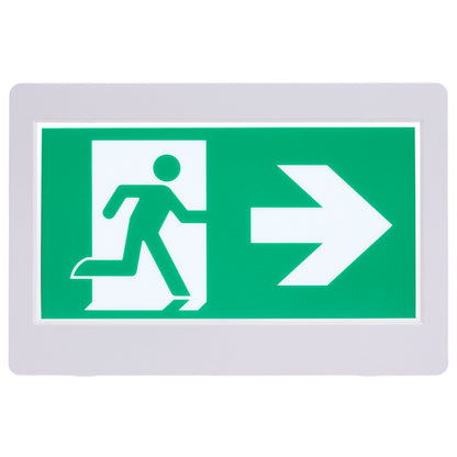 Nuvo 67-500 Running Man Green Exit Sign, 120-347V, 2HR backup