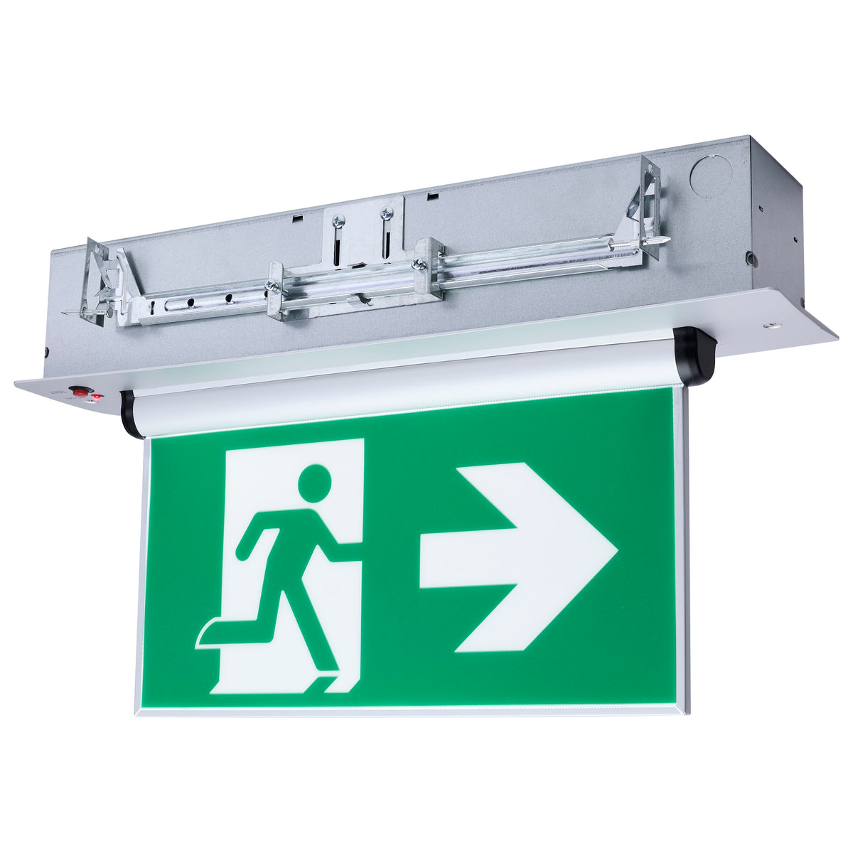 Nuvo 67-530 Running Man Green Edge Lit Exit Sign, 120-347V, 2HR backup