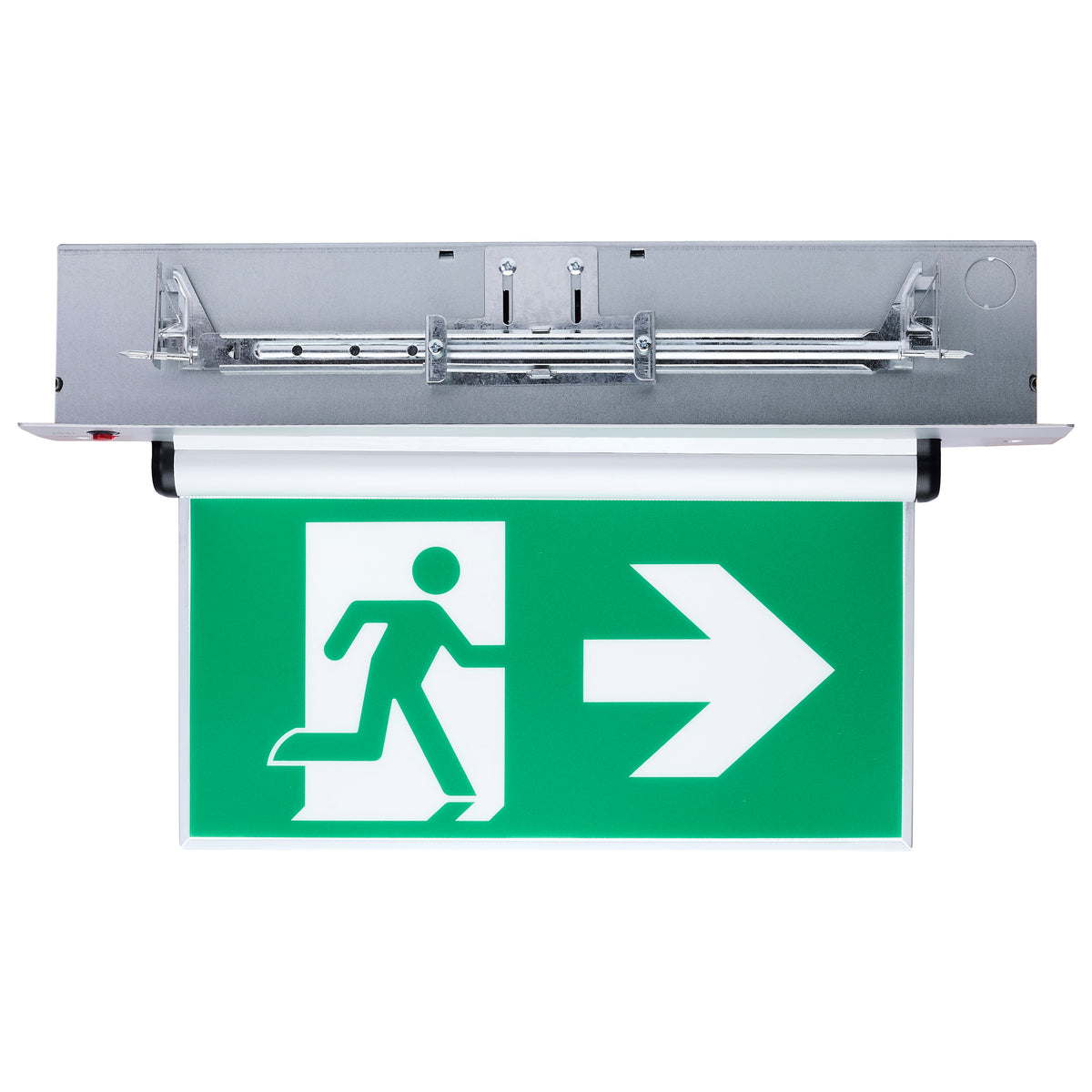 Nuvo 67-530 Running Man Green Edge Lit Exit Sign, 120-347V, 2HR backup