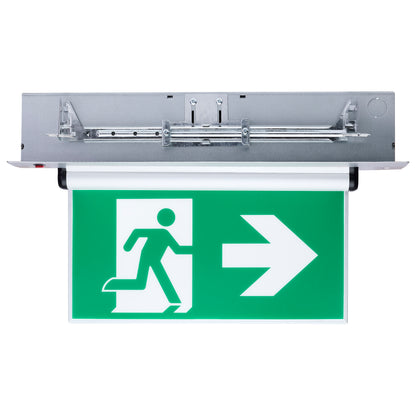 Nuvo 67-530 Running Man Green Edge Lit Exit Sign, 120-347V, 2HR backup