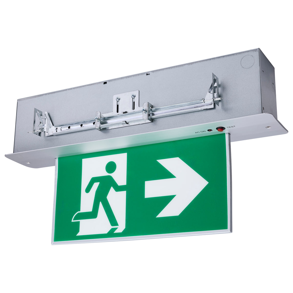 Nuvo 67-540 Running Man Green Edge Lit Exit Sign, 120-347V, 2HR backup