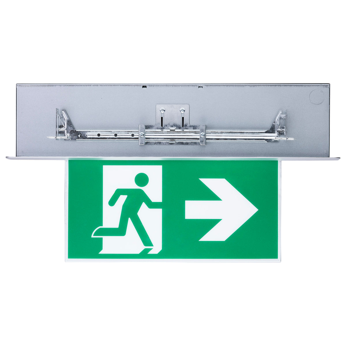 Nuvo 67-540 Running Man Green Edge Lit Exit Sign, 120-347V, 2HR backup