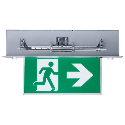Nuvo 67-551 Running Man Green Combo Edge Lit Exit Sign/Emergency Light, 120-347V, 2HR backup