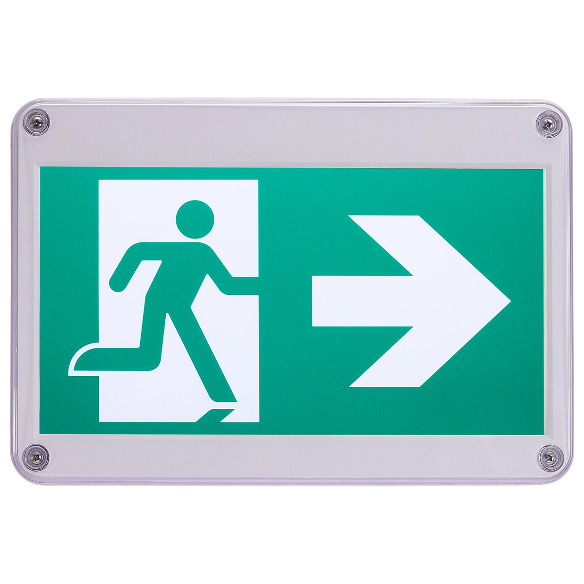 Nuvo 67-560 Running Man Green Exit Sign, 120/347V, 2HR backup