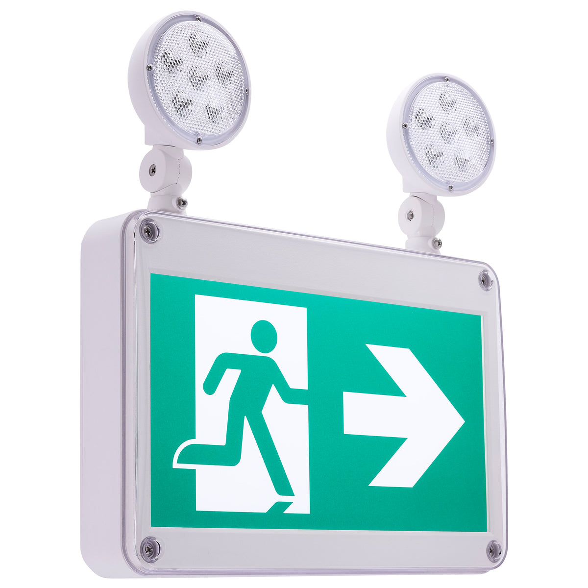 Nuvo 67-570 Running Man Green Combo Exit Sign/Emergency Light, 120/347V, 2HR backup