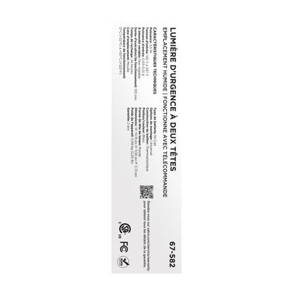 Nuvo 67-582 Emergency Light, 120-347V, 2HR Backup