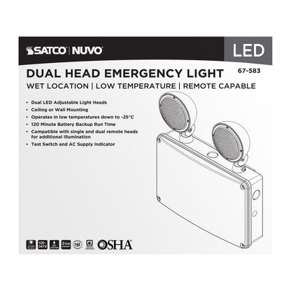 Nuvo 67-583 Emergency Light, 120-347V, 2HR Backup