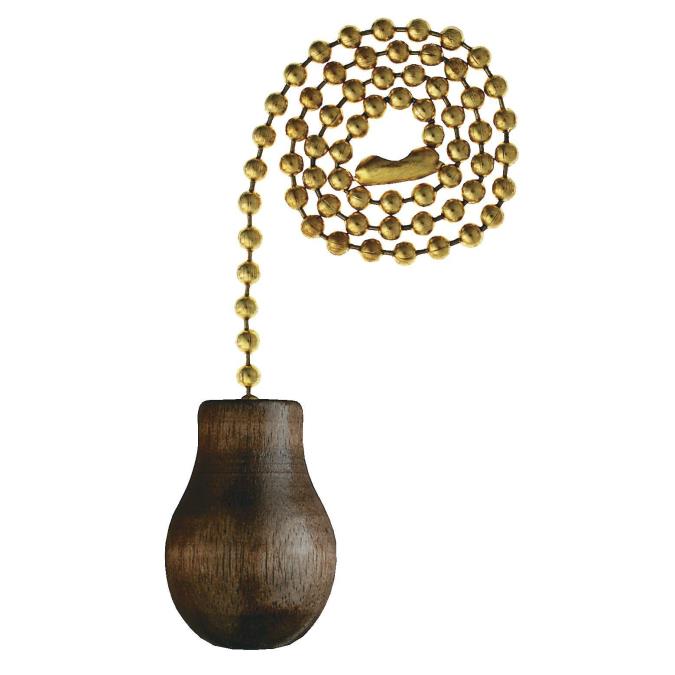 6 pack - Westinghouse 7701300 Walnut Wooden Knob Polished Brass Finish