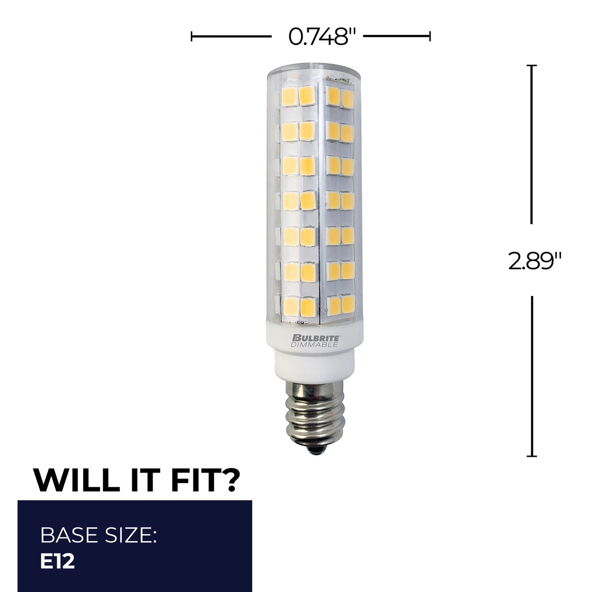 Bulbrite 770642 6.5W T6 Warm White LED Light Bulb