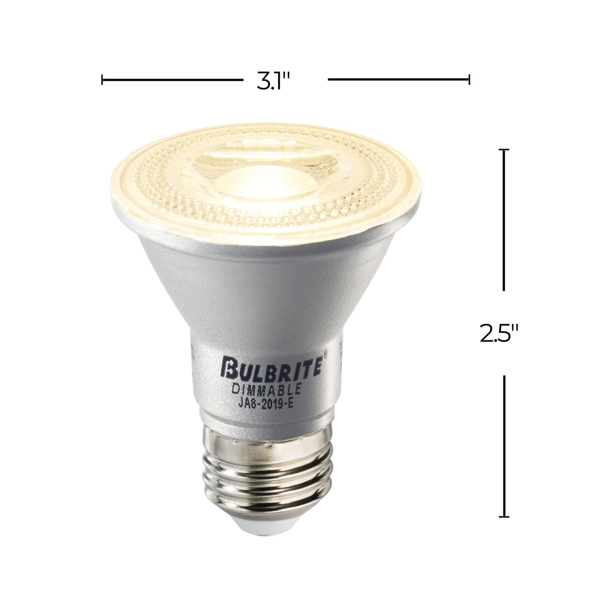 Bulbrite 772262 LED 6.5 Watt PAR20 Light Bulb with a Medium Screw E26 Base - 2700K (Warm White Light) 500 Lumens