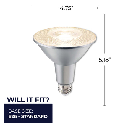 Bulbrite 772298 LED 15 Watt PAR38 Light Bulb with a Medium Screw E26 Base - 2700K (Warm White Light) 1200 Lumens