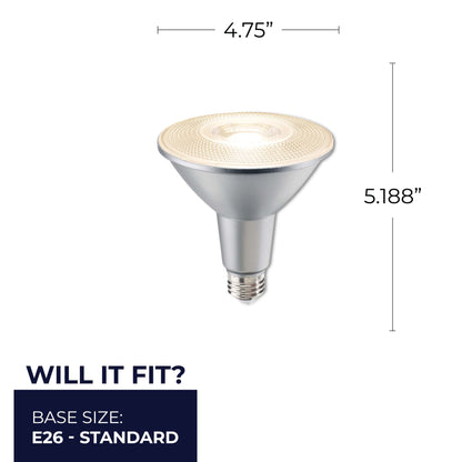 Bulbrite 772302 LED 15 Watt PAR38 Light Bulb with a Medium Screw E26 Base - 3000K (Soft White Light) 1200 Lumens