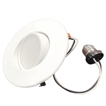Bulbrite 773170 9 Watt 4" Integrated LED Recessed Downlight with E26 Quick Connect Adapter 2700K Warm White Light, 650 Lumens