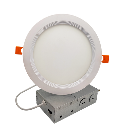 Bulbrite 773220 LED 6" Round Recessed Downlight Fixture with Metal Jbox, 75W Equivalent, 2700K Warm White Light, White Finish