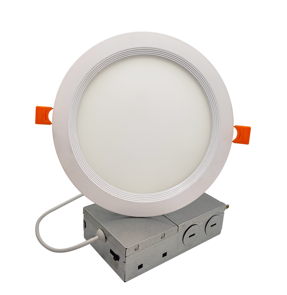 Bulbrite 773221 LED 6" Round Recessed Downlight Fixture with Metal Jbox, 75W Equivalent, 3000K Soft White Light, White Finish