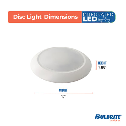 Bulbrite 773276 Bulbrite 25-Watt LED 10" Disc, 5 CCT - 27/30/35/40/50K 2000 Lumens