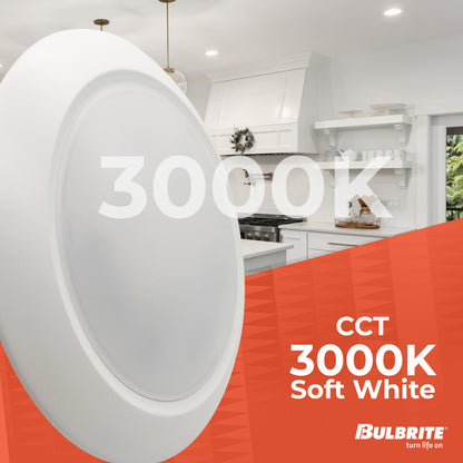 Bulbrite 773277 Bulbrite 25-Watt LED 10" Disc, 3000K, 2000 Lumens, White Finish