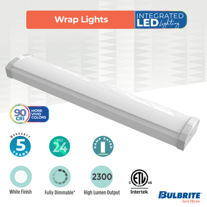 Bulbrite 773501 2 ft. Integrated 5 Color Selectable LED Dimmable Wraparound Light (120-277v), 2300 Lumens, White Finish