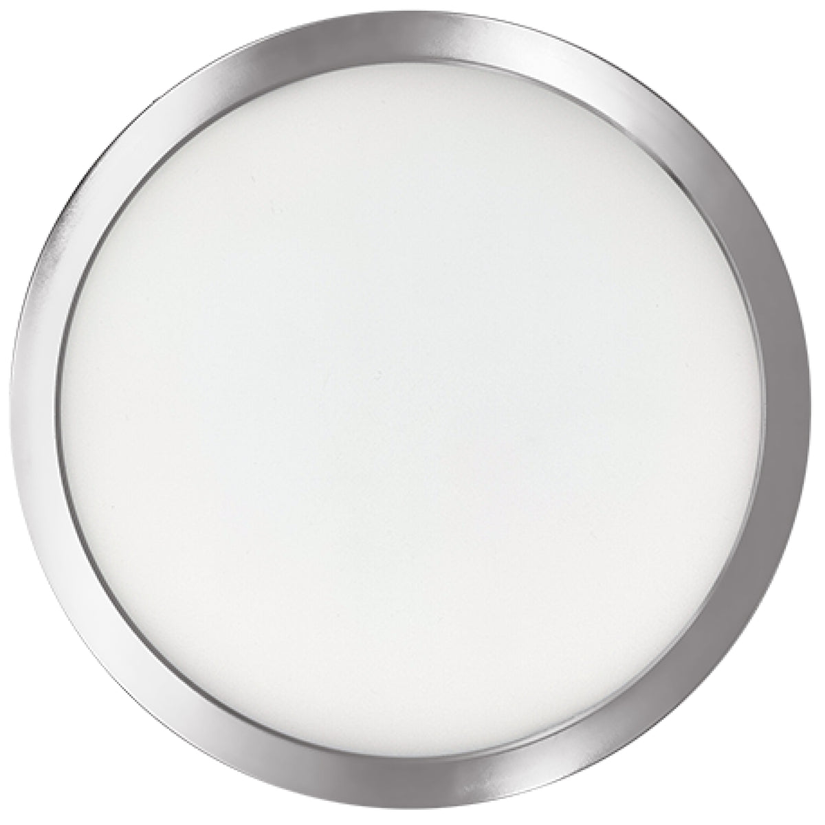 Bulbrite 773610 9" Round 17-Watt 3000K LED Flush Mount Light, 1400 Lumens, Nickel Finish
