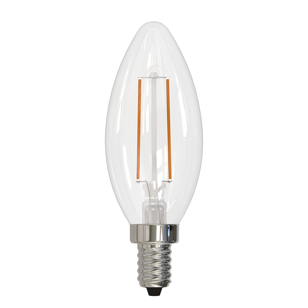 Bulbrite 776202 LED Filament 4.1 Watt Dimmable B11 Light Bulb with Clear Finish and Candelabra Screw 4000K E12 Base - 4000K (Cool White Light) 400 lumens