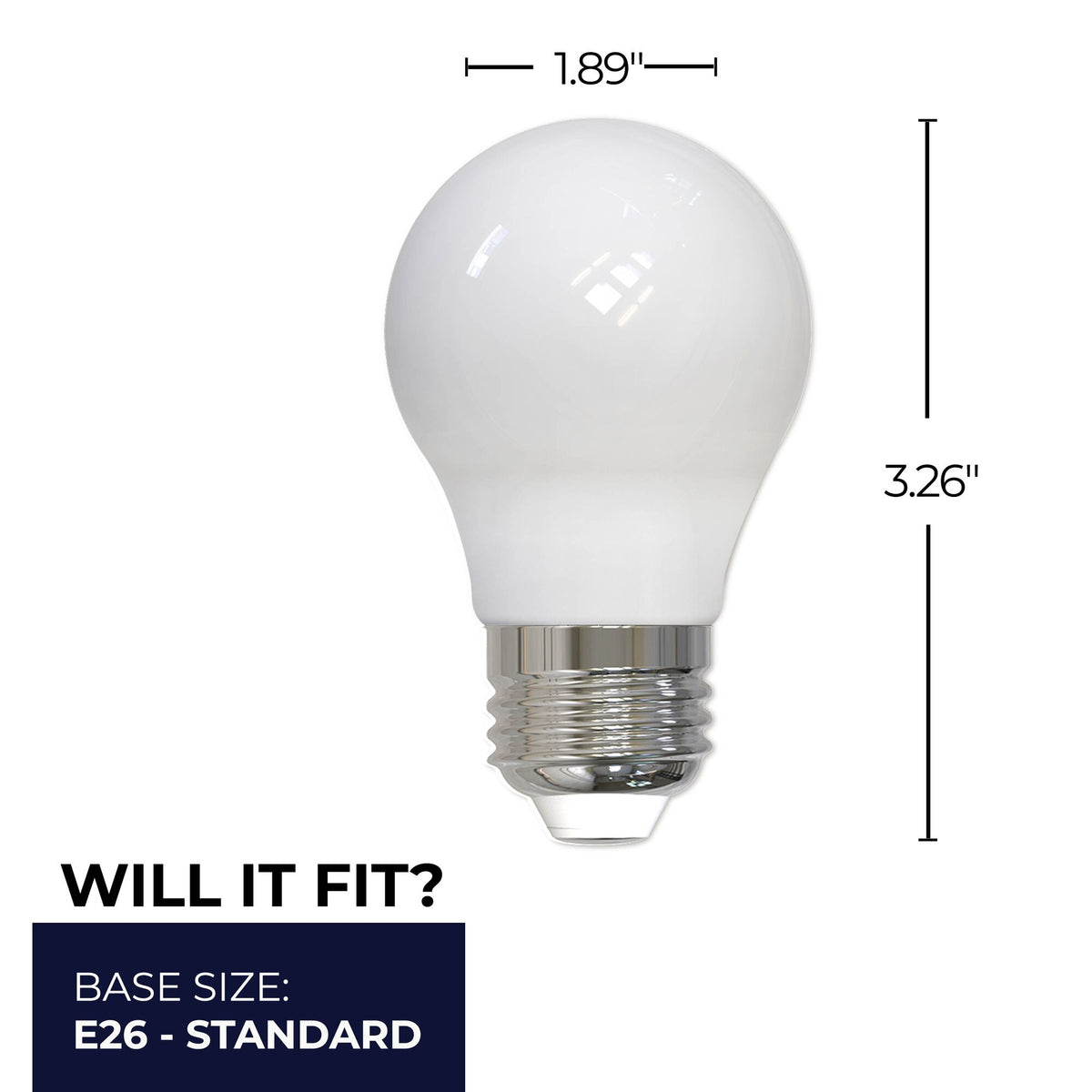 Bulbrite 776211 LED Filament 7.6 Watt Dimmable A15 Light Bulb with Milky Finish and Medium Screw 3000K E26 Base - 3000K (Soft White Light) 800 lumens