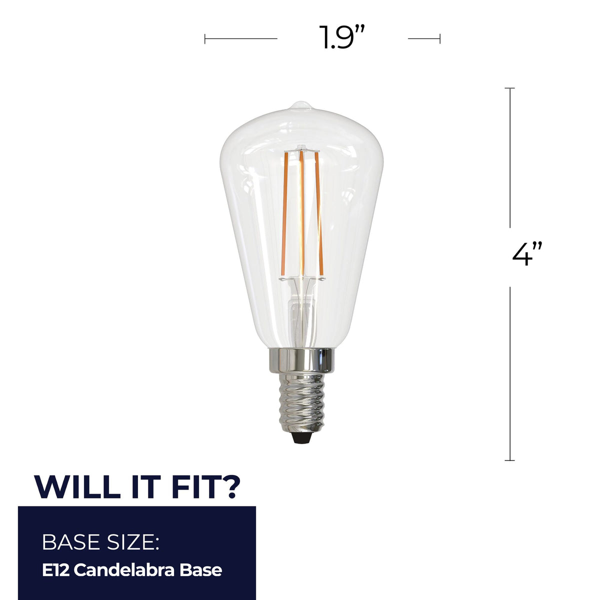 Bulbrite 776821 4W ST15 Warm White LED Light Bulb
