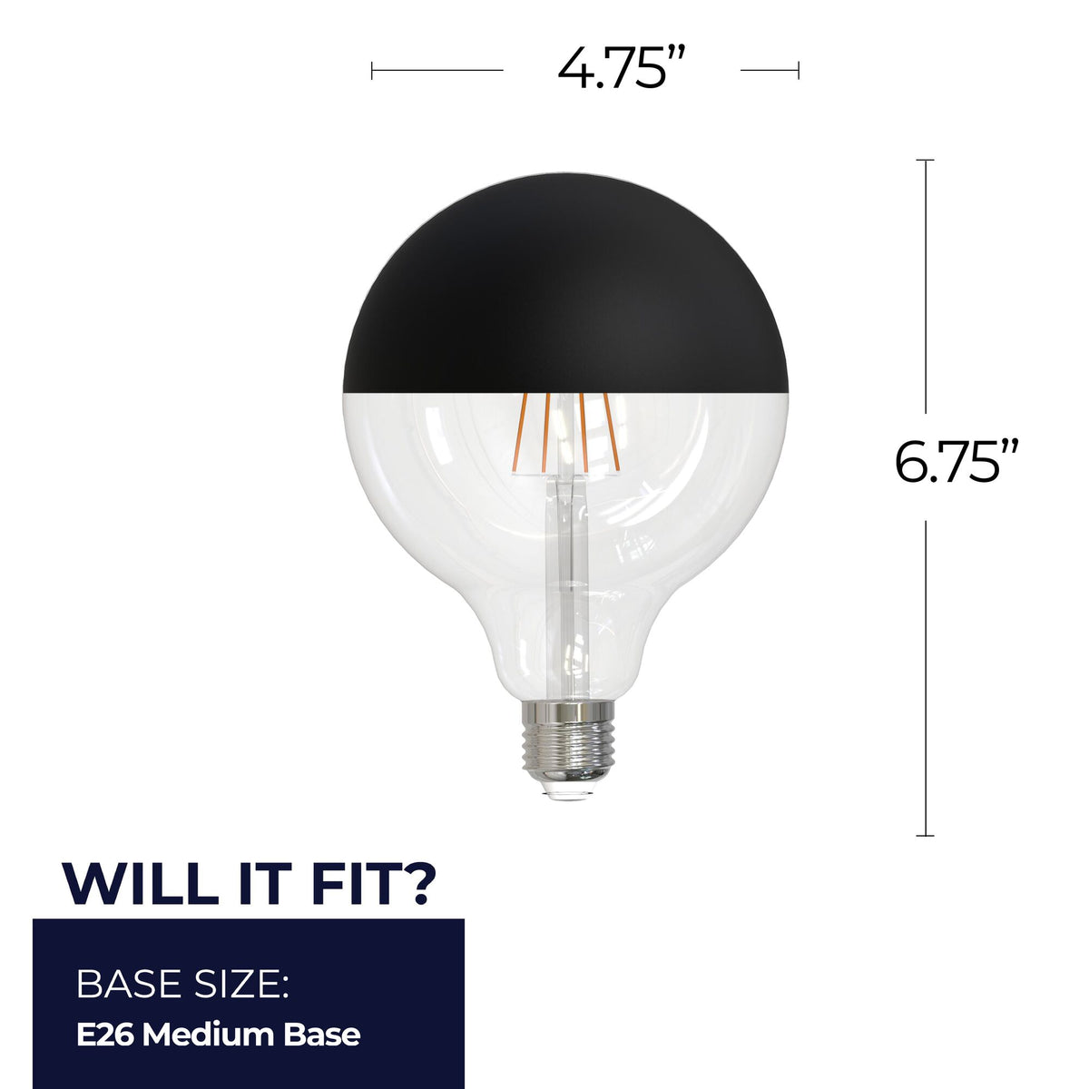 Bulbrite 776836 6W G40 Warm White LED Light Bulb