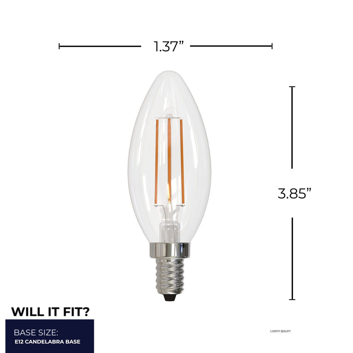 Bulbrite 776930 4W B11 Cool White LED Light Bulb
