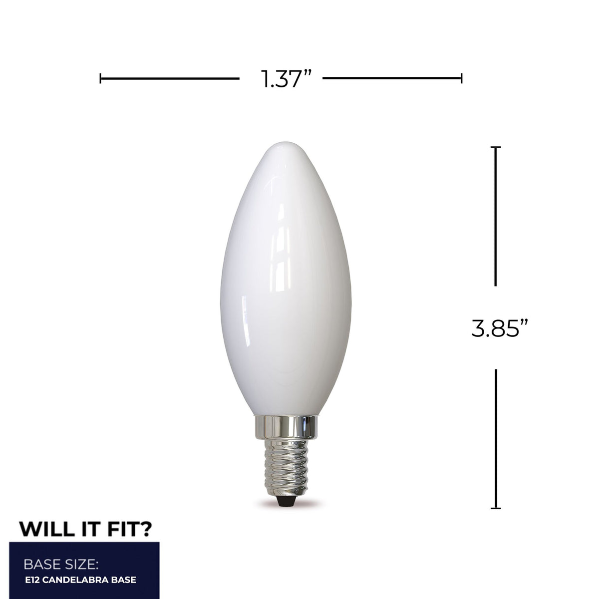 Bulbrite 776934 5W B11 Cool White LED Light Bulb